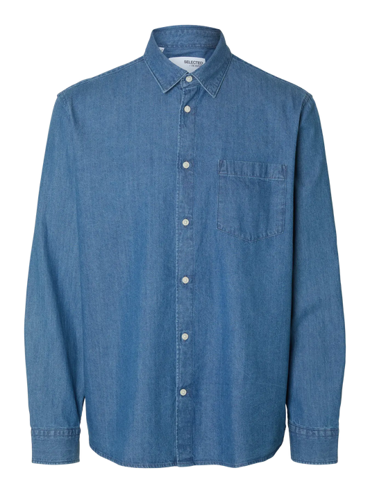 Camicia di Jeans - SLMREGCLAUS CARLO DENIM LS SHIRT NOOS