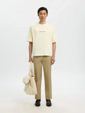T-shirt SLHBOXYLIAM SS O-NECK TEE HOTEL AMOUR Egret