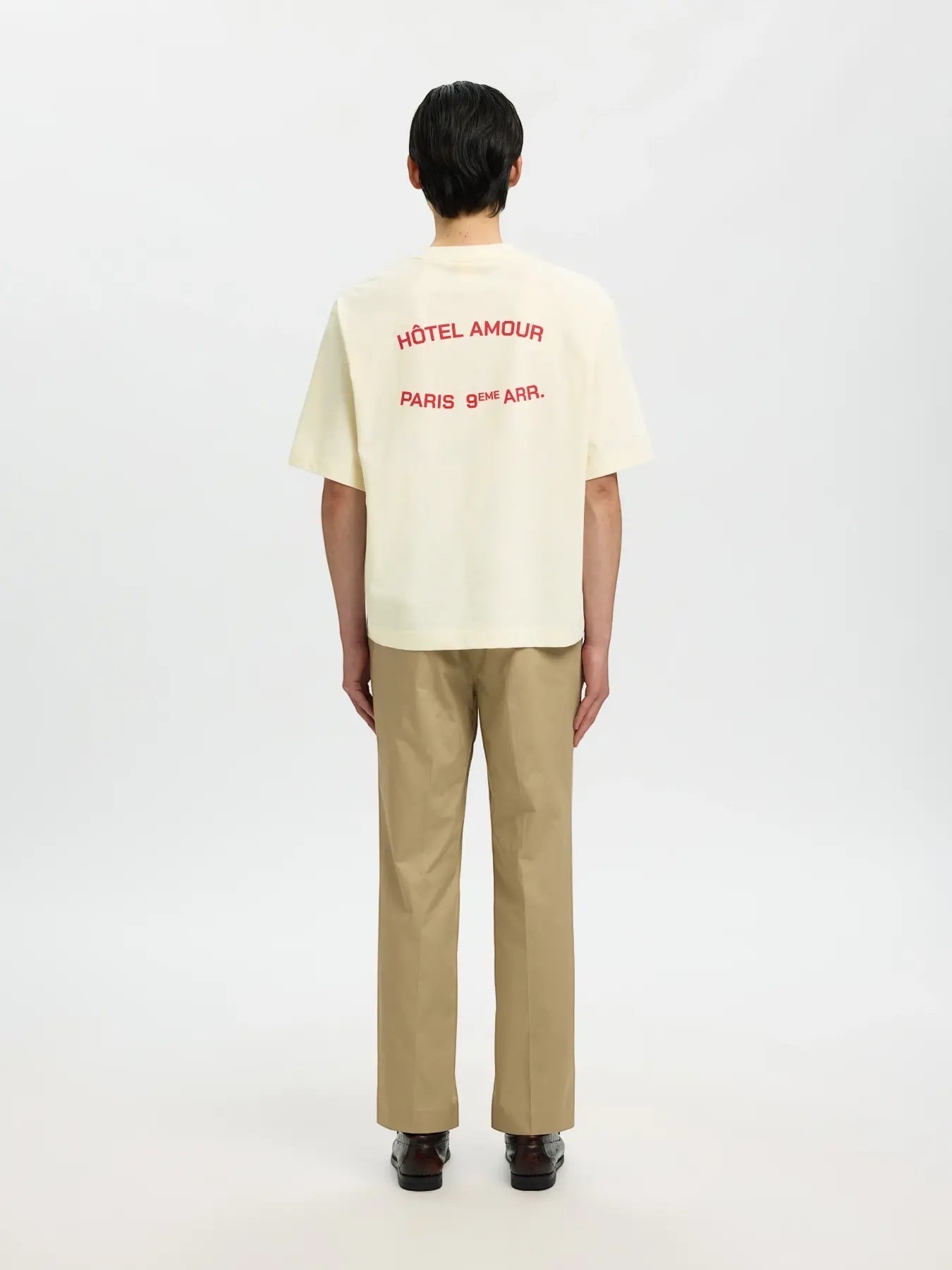 T-shirt SLHBOXYLIAM SS O-NECK TEE HOTEL AMOUR Egret