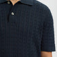 Polo SLHMATTIS SS KNIT NEW CABLE POLO Sky Captain