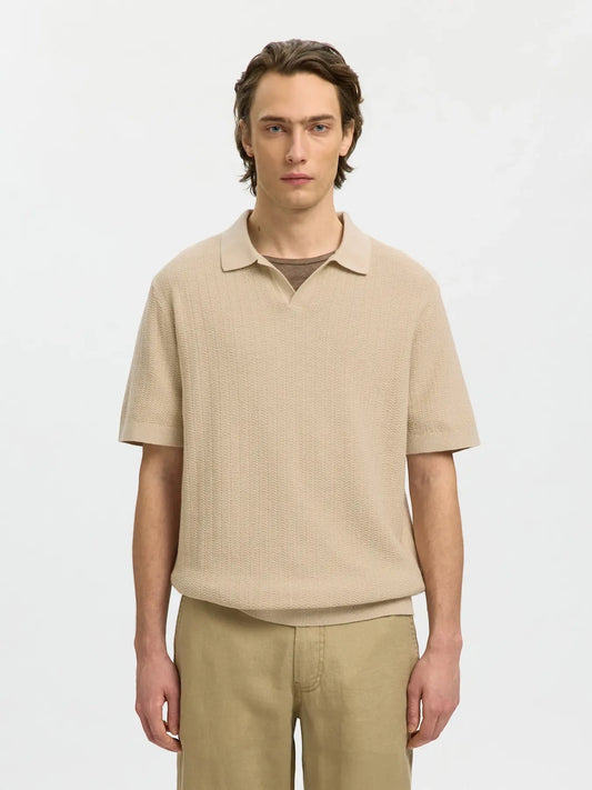 Polo - SLHMATTIS SS LINEN BLEND STRUC POLO NOOS