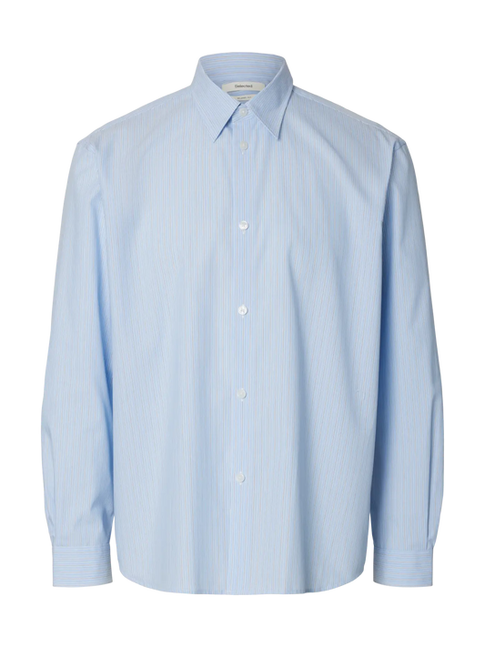 Camicia SLHRLXBEN STRIPE LS SHIRT Della Robbia Blue Stripes