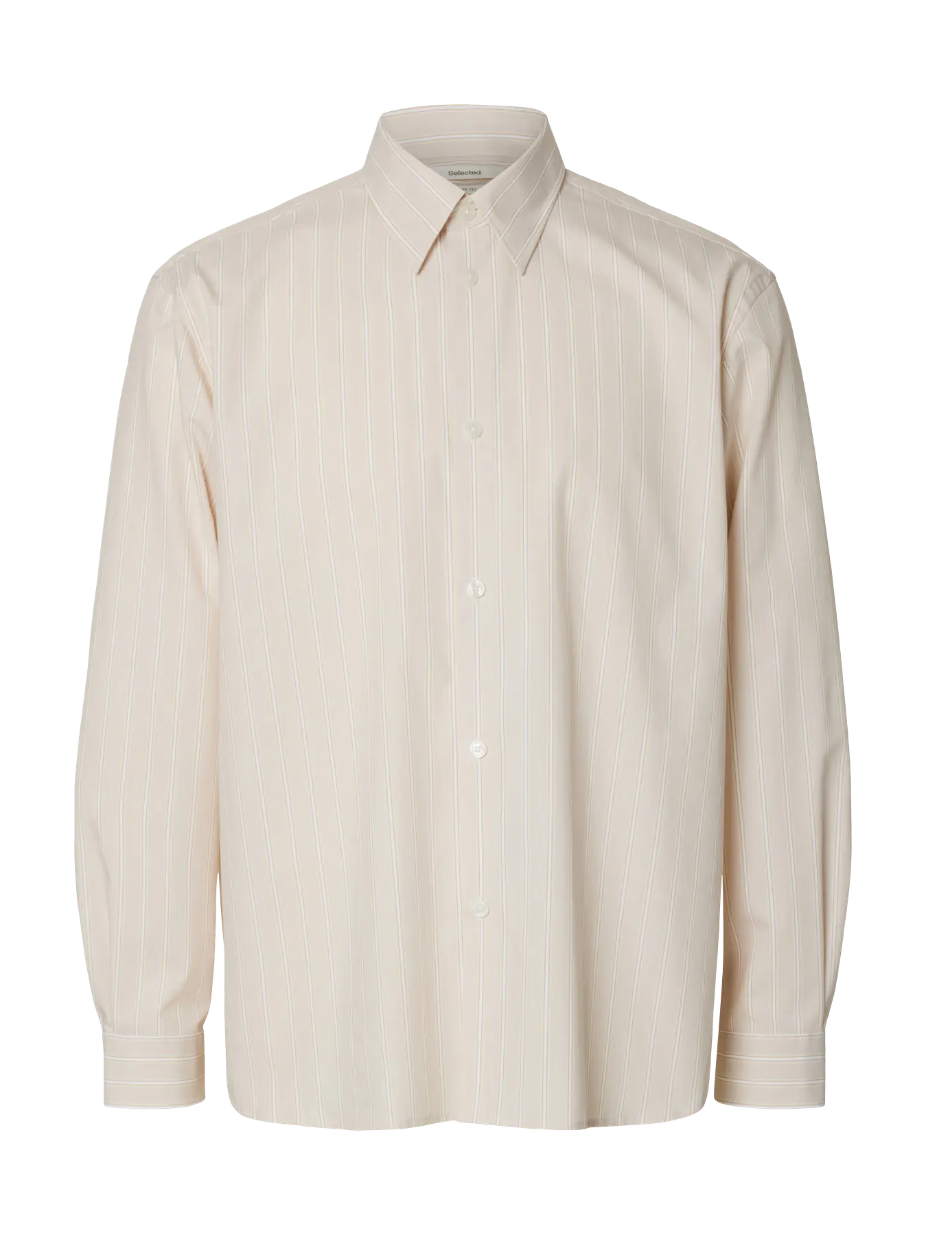 Camicia SLHRLXBEN STRIPE LS SHIRT Sand
