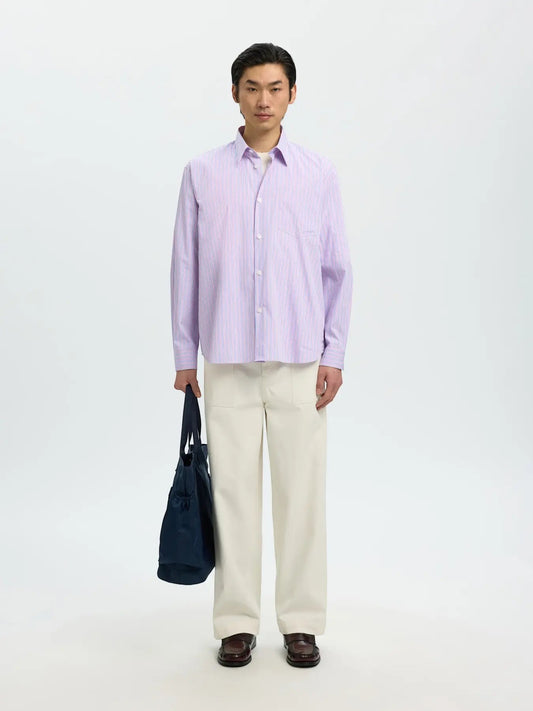 Camicia SLHRLXHOTEL AMOUR EMB LS SHIRT Fresh Pink