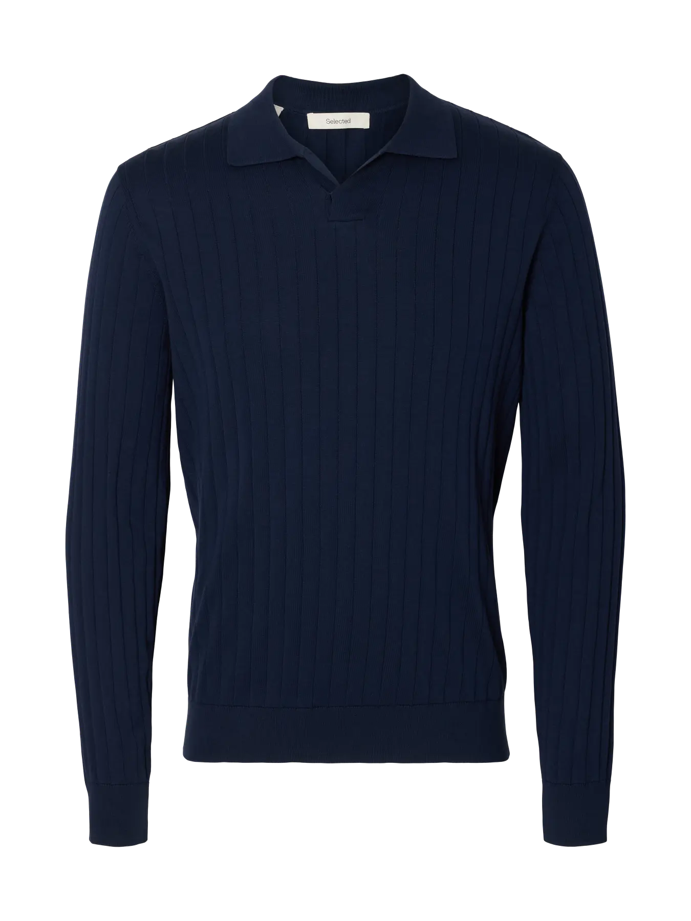 Polo SLHTORINO LS KNIT OPEN STITCH POLO Navy Blazer