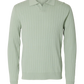Polo SLHTORINO LS KNIT OPEN STITCH POLO Aqua Gray