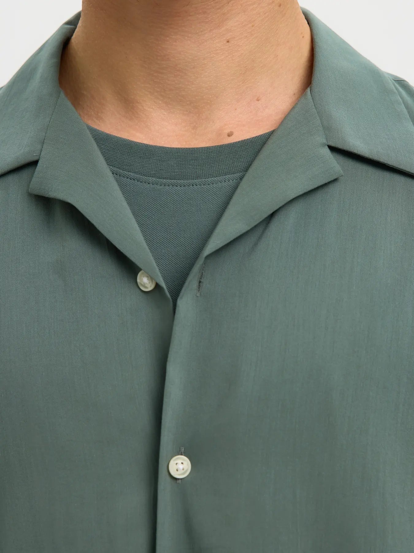 Camicia SLMCASPER-AIR RLX MIX SS SHIRT Balsam Green