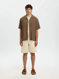 Camicia SLMCASPER-AIR RLX MIX SS SHIRT Chocolate Chip
