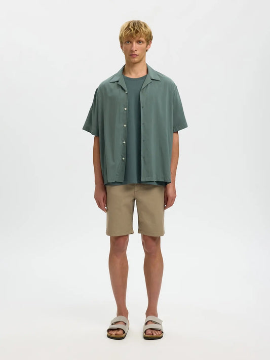 Camicia SLMCASPER-AIR RLX MIX SS SHIRT Balsam Green