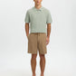 Polo SLMCRAN SS KNIT STRUCTURE ZIP POLO NOOS Aqua Gray