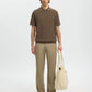 Polo SLMCRAN SS KNIT STRUCTURE ZIP POLO NOOS Chocolate Chip