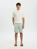 Polo SLMCRAN SS KNIT STRUCTURE ZIP POLO NOOS Egret