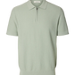 Polo SLMCRAN SS KNIT STRUCTURE ZIP POLO NOOS Aqua Gray