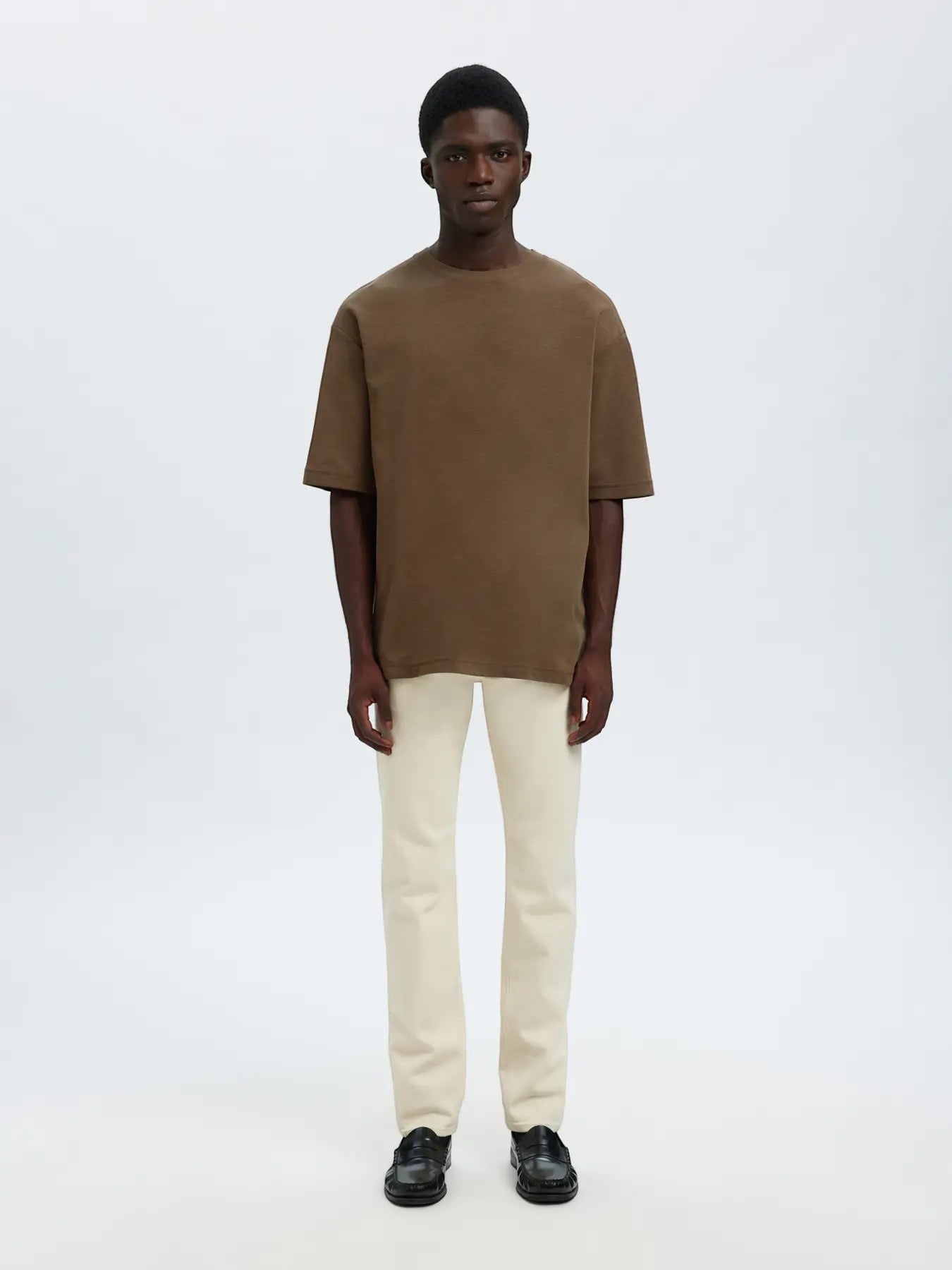 T-shirt SLMLOOSEOSCAR SS O-NECK TEE NOOS Chocolate Chip