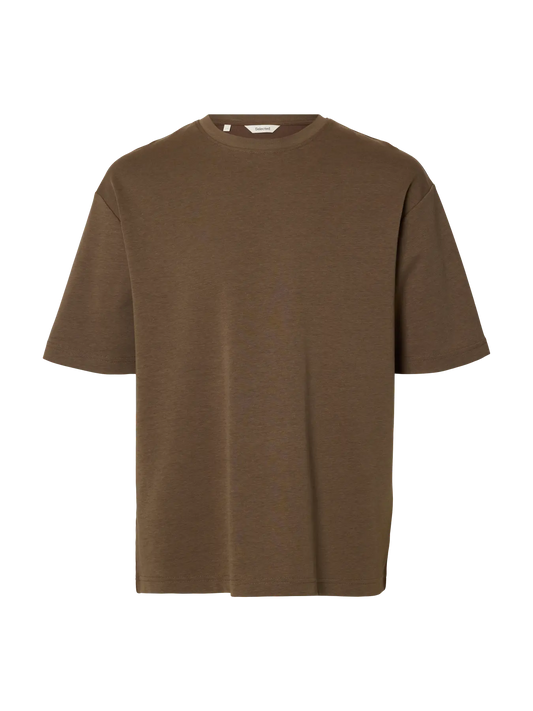 T-shirt SLMLOOSEOSCAR SS O-NECK TEE NOOS Chocolate Chip