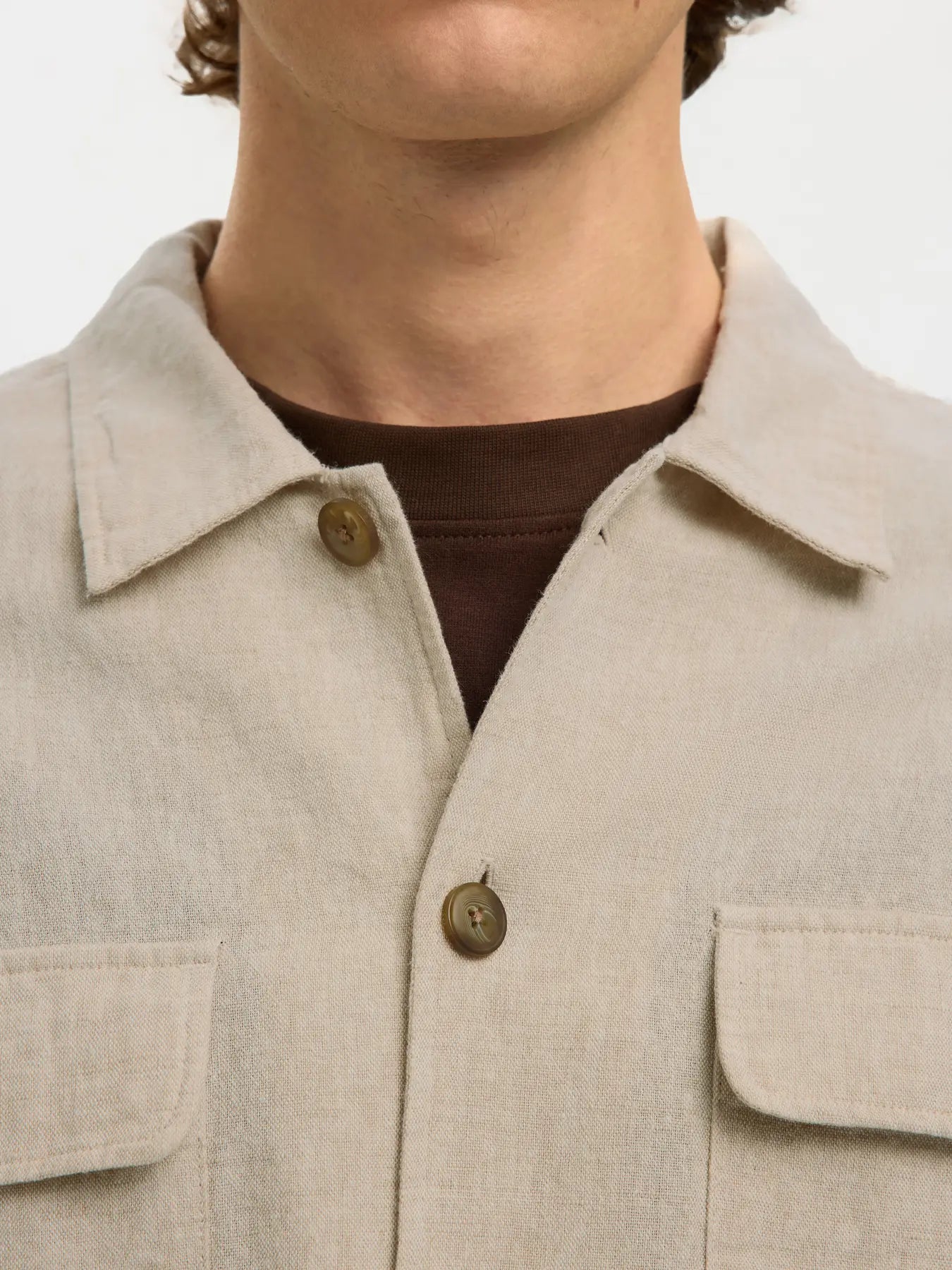 Coordinato - SLMOTTO LEROY LINEN BLEND OVERSHIRT NOOS