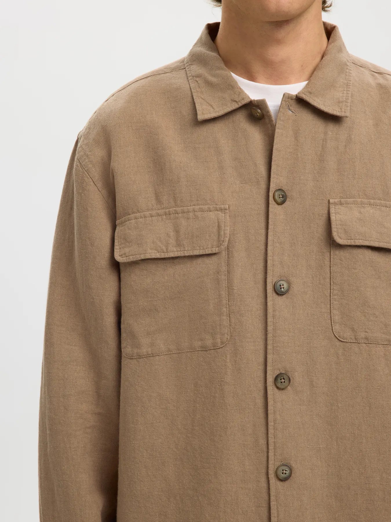 Coordinato - SLMOTTO LEROY LINEN BLEND OVERSHIRT NOOS