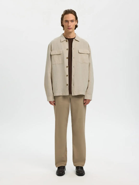 Coordinato - SLMOTTO LEROY LINEN BLEND OVERSHIRT NOOS