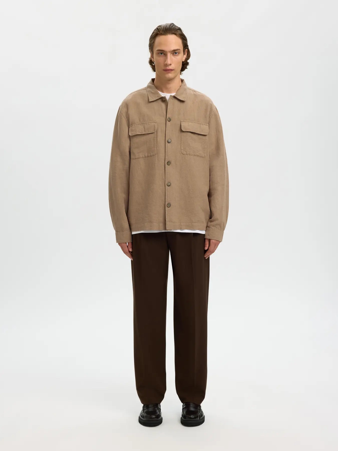 Coordinato - SLMOTTO LEROY LINEN BLEND OVERSHIRT NOOS