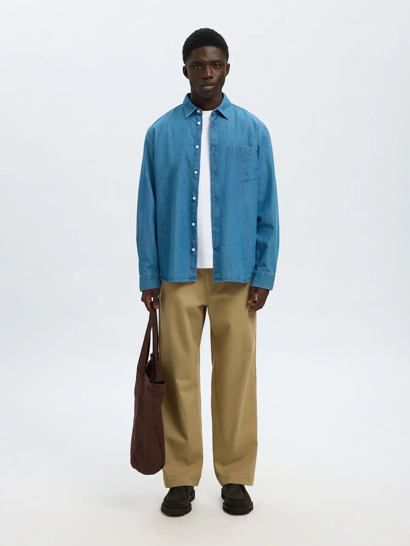 Camicia di Jeans - SLMREGCLAUS CARLO DENIM LS SHIRT NOOS