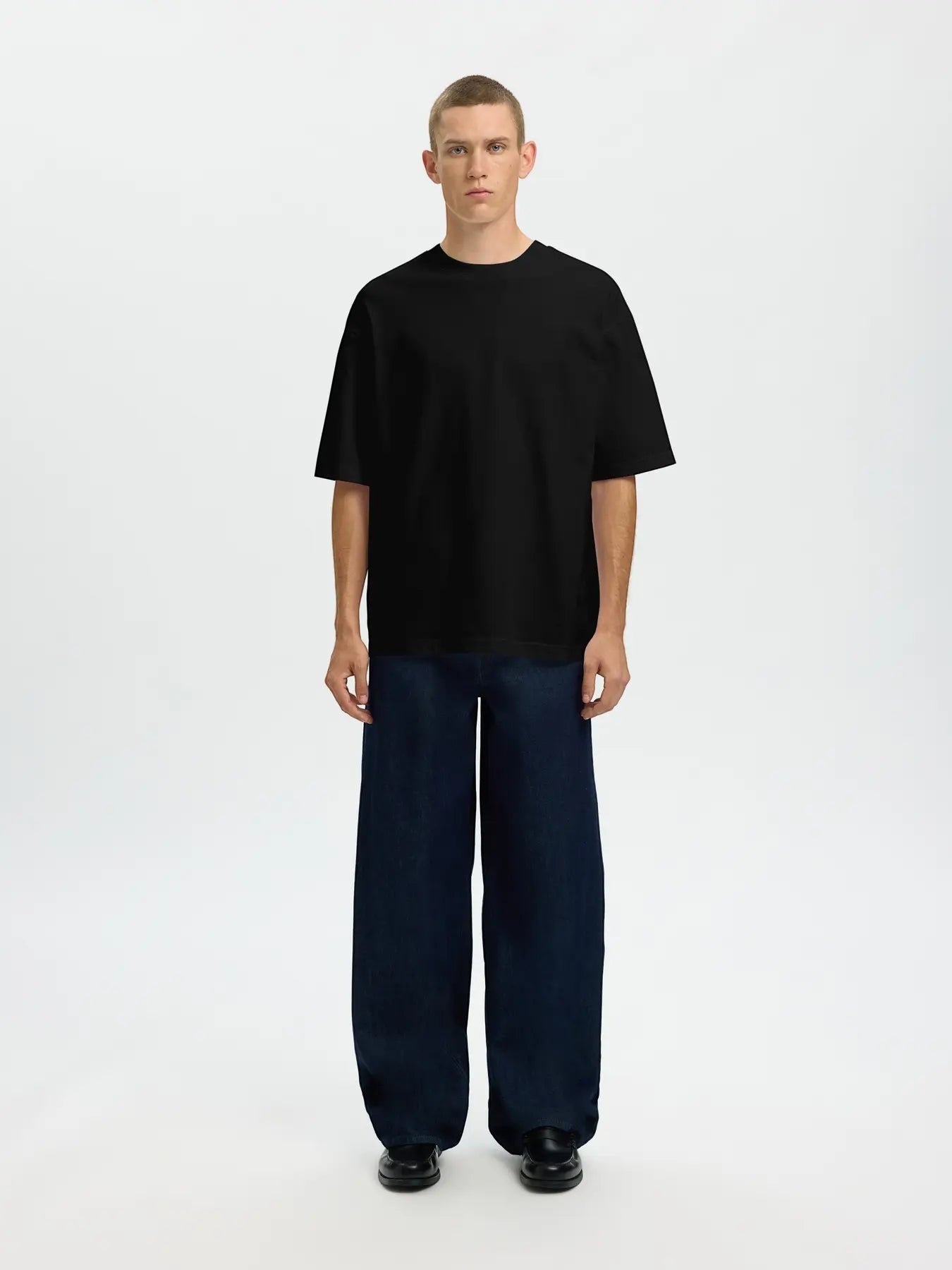 T-shirt SLMRELAXASPEN 2-PLY SS O-NECK NOOS Black