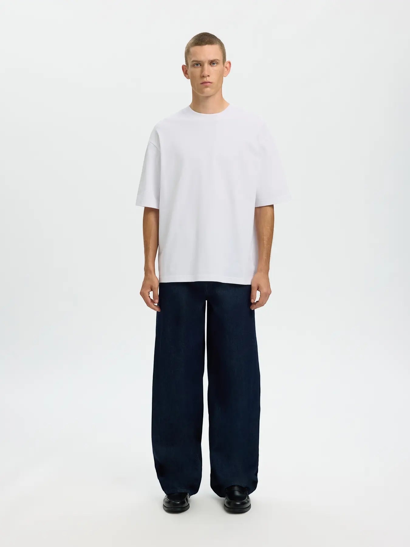 T-shirt SLMRELAXASPEN 2-PLY SS O-NECK NOOS White