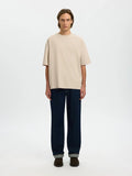 T-shirt SLMRELAXASPEN 2-PLY SS O-NECK NOOS Oatmeal