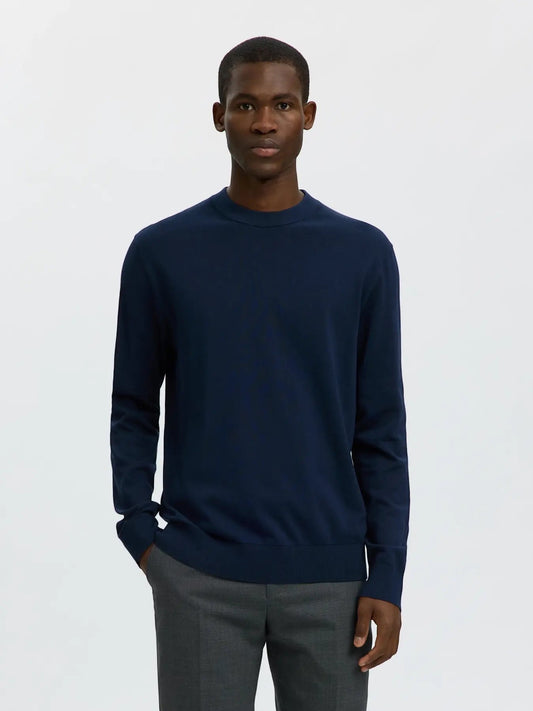 Pullover a maglia SLMTORINO LS KNIT CREW NECK NOOS Navy Blazer
