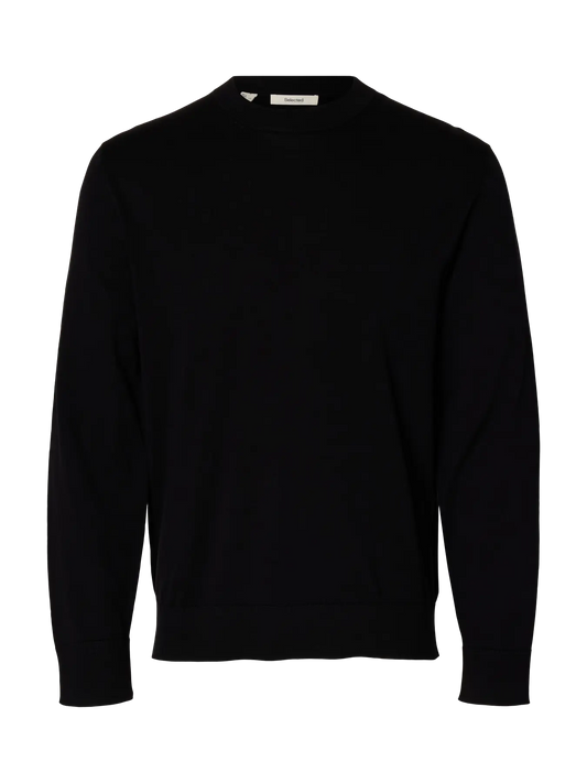 Pullover a maglia SLMTORINO LS KNIT CREW NECK NOOS - Black