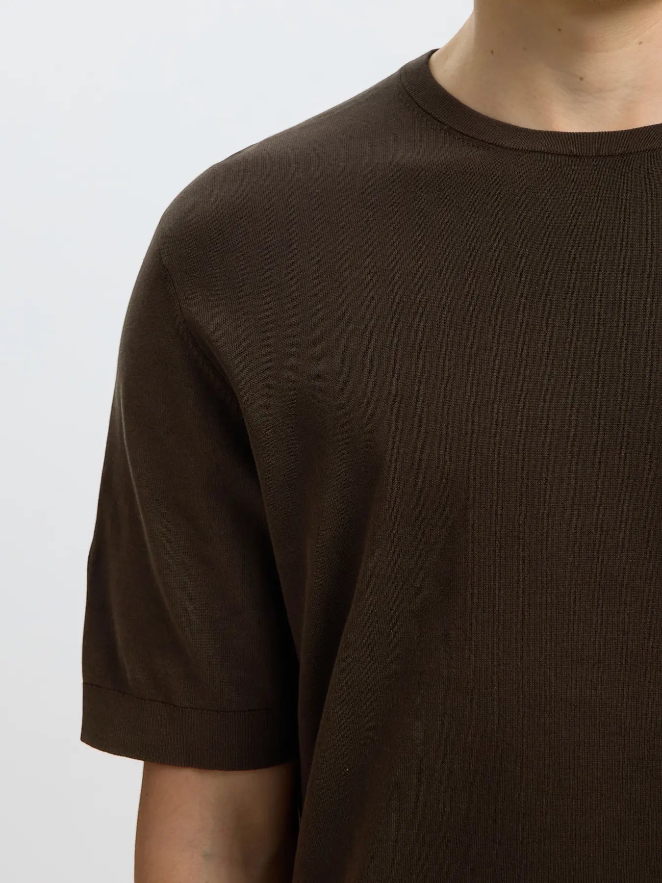 T-shirt SLMTORINO SS KNIT CREW NECK NOOS Delicioso