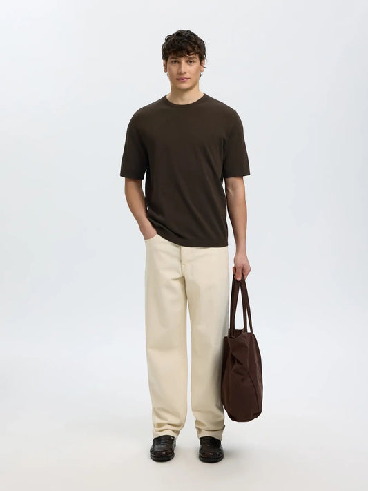 T-shirt SLMTORINO SS KNIT CREW NECK NOOS Delicioso