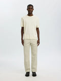 T-shirt SLMTORINO SS KNIT CREW NECK NOOS Egret