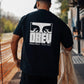 Manuel Store black 100% cotton heavyweight t-shirt with OBEY graphic on front and back.