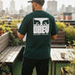 Manuel Store black 100% cotton heavyweight t-shirt with OBEY graphic print on back.